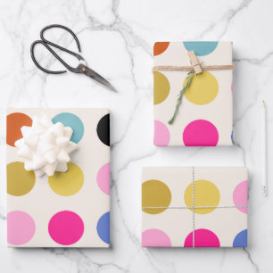 Feuille De Papier Cadeau Points géométriques Vintages colorés