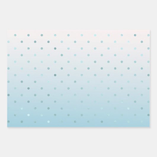 Feuille De Papier Cadeau Points Glam Girly Aqua (Devant 2)