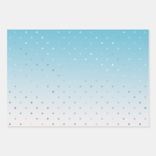 Feuille De Papier Cadeau Points Glam Girly Aqua (Devant)