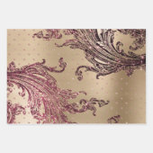 Feuille De Papier Cadeau Points Gold Glam Burgundy (Devant)