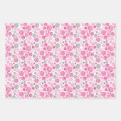 Feuille De Papier Cadeau Points gris rose (Devant 2)