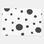 Feuille De Papier Cadeau Points modernes noirs et blancs Motif (Devant 3)