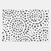 Feuille De Papier Cadeau Points modernes noirs et blancs Motif (Devant 2)