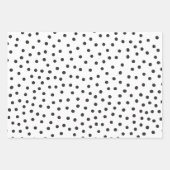 Feuille De Papier Cadeau Points modernes noirs et blancs Motif (Devant)