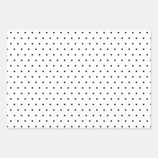 Feuille De Papier Cadeau Points Noirs Et Blancs (Devant)