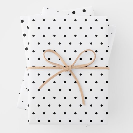 Feuille De Papier Cadeau Points Noirs Et Blancs (En situation)
