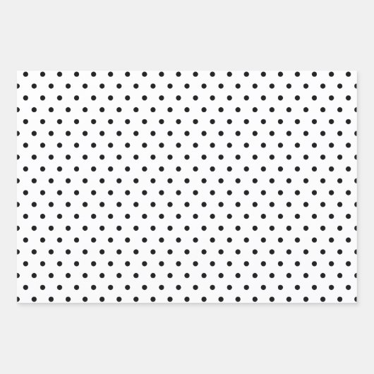 Feuille De Papier Cadeau Points Noirs Et Blancs (Devant 3)