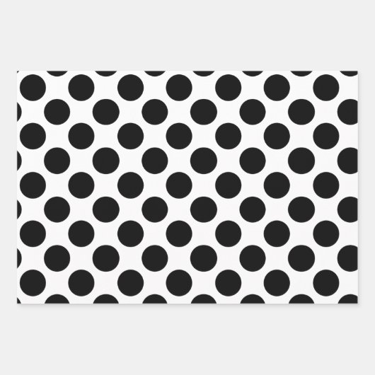 Feuille De Papier Cadeau Points noirs et blancs (Devant 3)