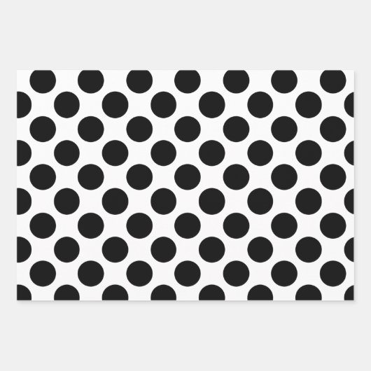 Feuille De Papier Cadeau Points noirs et blancs (Devant)