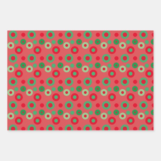 Feuille De Papier Cadeau Points père Noël Retro Lines Noël (Devant 3)