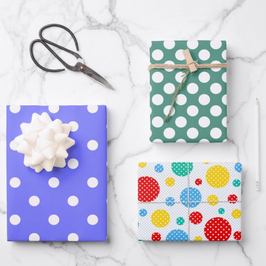 Feuille De Papier Cadeau Points Polka (Recto)