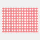 Feuille De Papier Cadeau Points polka, rayures et motifs à carreaux en cora (Devant 2)