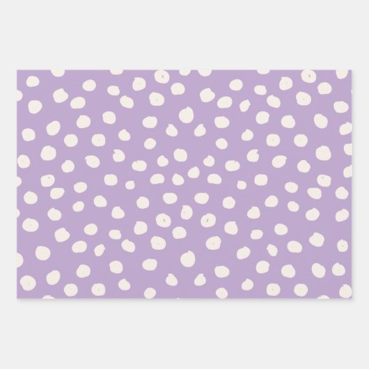 Feuille De Papier Cadeau Points Posters de animaux pourpres (Devant 2)