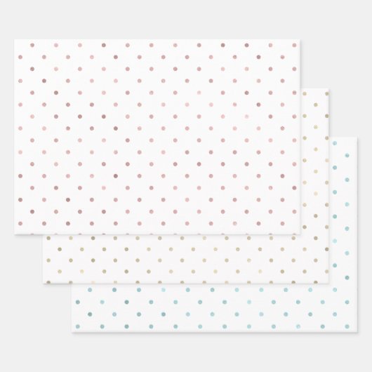 Feuille De Papier Cadeau Points rose Fille (Lot)