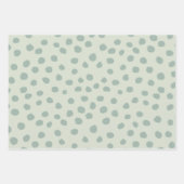 Feuille De Papier Cadeau Points Sage Green (Devant 2)