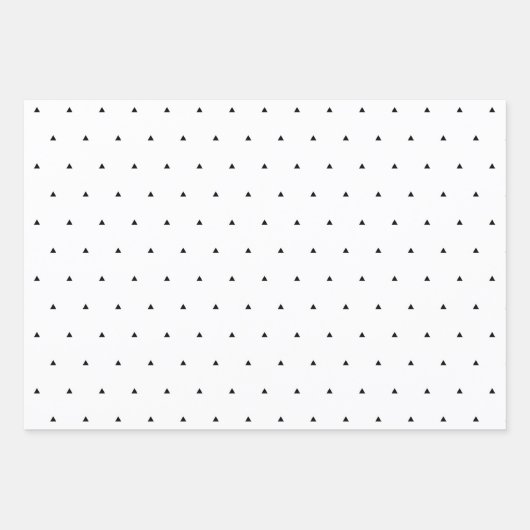 Feuille De Papier Cadeau Points Triangles Noir Et Blanc (Devant)