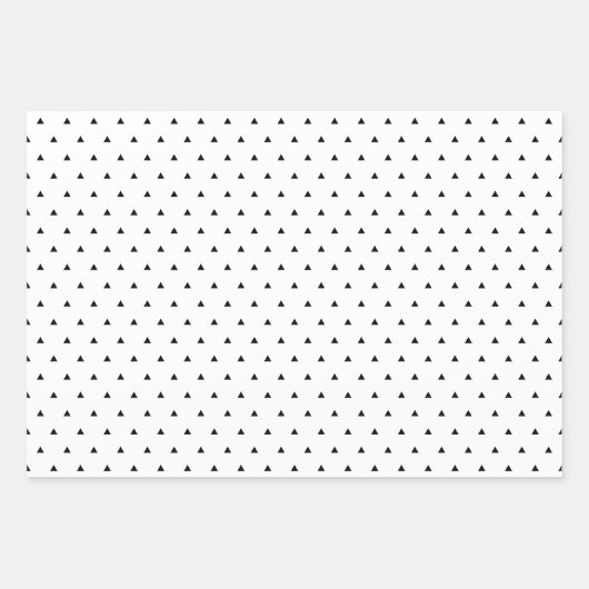 Feuille De Papier Cadeau Points Triangles Noir Et Blanc (Devant 3)