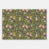 Feuille De Papier Cadeau Poires roses (brun foncé) (Devant 3)