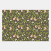 Feuille De Papier Cadeau Poires roses (brun foncé) (Devant 2)