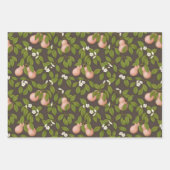 Feuille De Papier Cadeau Poires roses (brun foncé) (Devant)