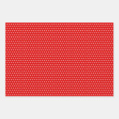Feuille De Papier Cadeau Pois blancs classiques sur rouge vert noir (Devant)