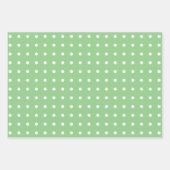 Feuille De Papier Cadeau Pois blancs classiques sur violet rose et vert (Devant 3)