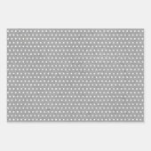 Feuille De Papier Cadeau Pois blancs sur Faux Russe Grey Kraft (Devant)