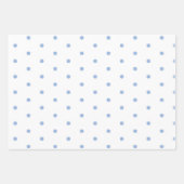 Feuille De Papier Cadeau Pois Bleus & Blancs, Flakes Bleus, Étoiles (Devant 3)