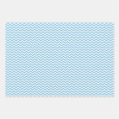 Feuille De Papier Cadeau Pois Chevron aux couleurs bleu clair et blanc (Devant 3)