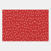 Feuille De Papier Cadeau Pois classique rouge et blanc (Devant)