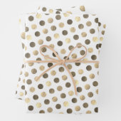 Feuille De Papier Cadeau Pois d'or mignon Moderne & Élégant Noël (En situation)