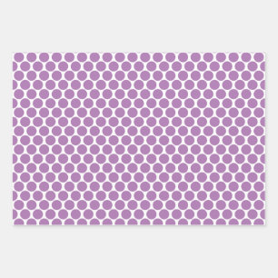 Feuille De Papier Cadeau pois en rose, bleu et lavendar