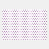 Feuille De Papier Cadeau Pois en rose, bleu et lavendar (Devant)