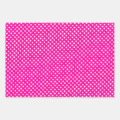 Feuille De Papier Cadeau pois en rose fluorescent (Devant 3)
