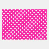 Feuille De Papier Cadeau pois en rose fluorescent (Devant)