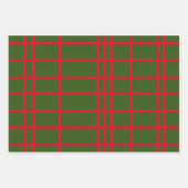 Feuille De Papier Cadeau Pois géométriques rouges et verts de Noël (Devant)