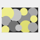 Feuille De Papier Cadeau Pois jaunes et gris (Devant)