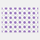 Feuille De Papier Cadeau Pois pourpres et argentés (Devant 3)
