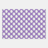 Feuille De Papier Cadeau Pois pourpres et argentés (Devant)
