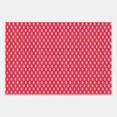 Feuille De Papier Cadeau Pois roses sur rouge (Devant 2)