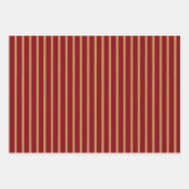 Feuille De Papier Cadeau Pois rouge et or rayures solides (Devant 3)