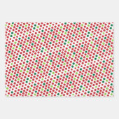 Feuille De Papier Cadeau Pois rouge et vert Noël coordonné (Devant 2)