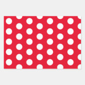 Feuille De Papier Cadeau Pois rouges et blancs (Devant 3)