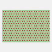 Feuille De Papier Cadeau Pois rouges verts minimaux simples (Devant)
