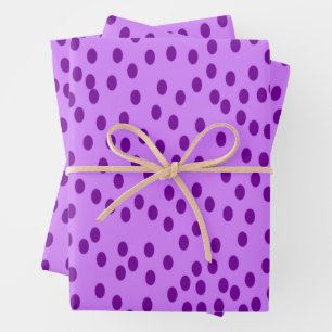 Feuille De Papier Cadeau Pois violets de lavande