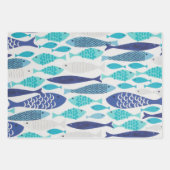 Feuille De Papier Cadeau Poisson bleu (Devant 2)