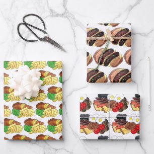 Feuille De Papier Cadeau Poisson et chips braconniers et fraises anglais co