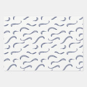 Feuille De Papier Cadeau POISSON japonais KOI blanc et bleu (Devant 2)