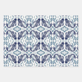 Feuille De Papier Cadeau POISSON japonais KOI blanc et bleu (Devant 3)