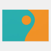 Feuille De Papier Cadeau Poisson moderne du milieu du siècle et vague océan (Devant 3)